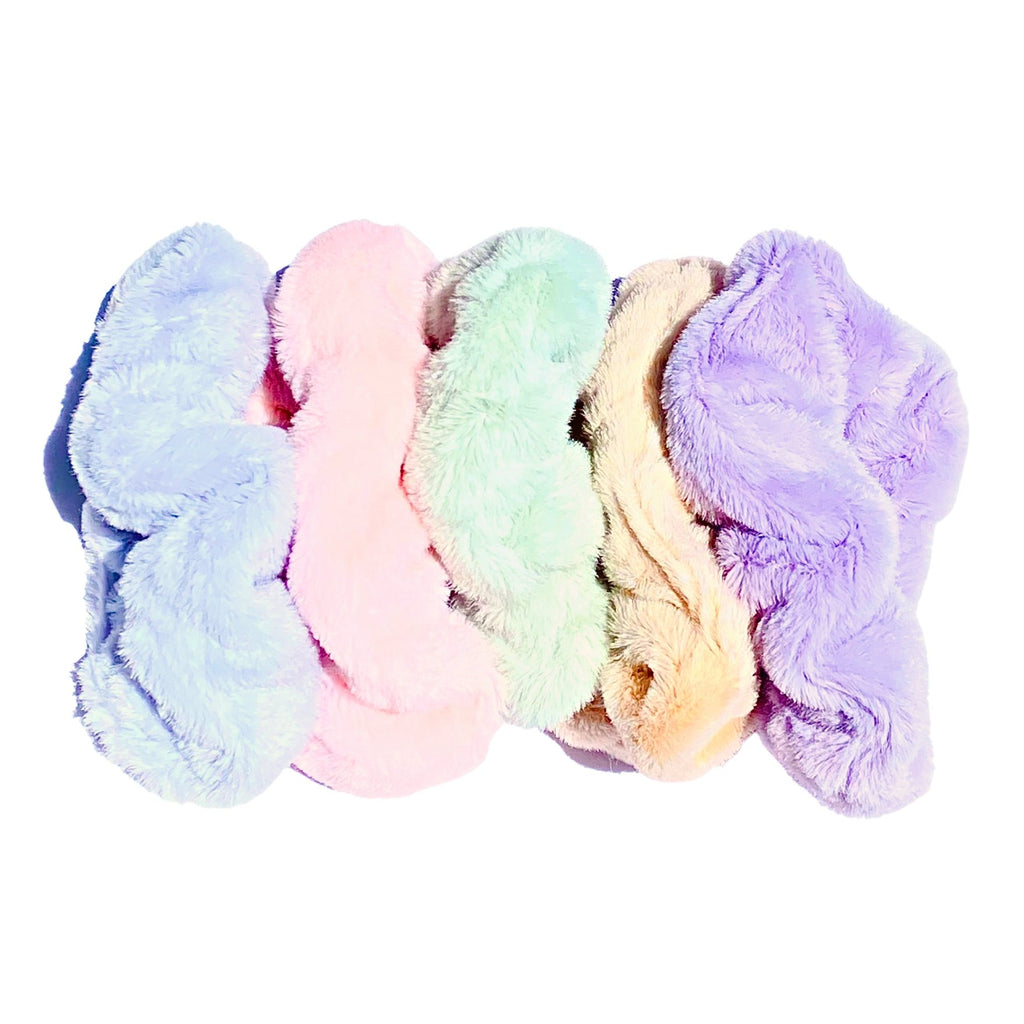 5 x Super Soft Fluffy Scrunchies Bundle - Perfect Pony Hair