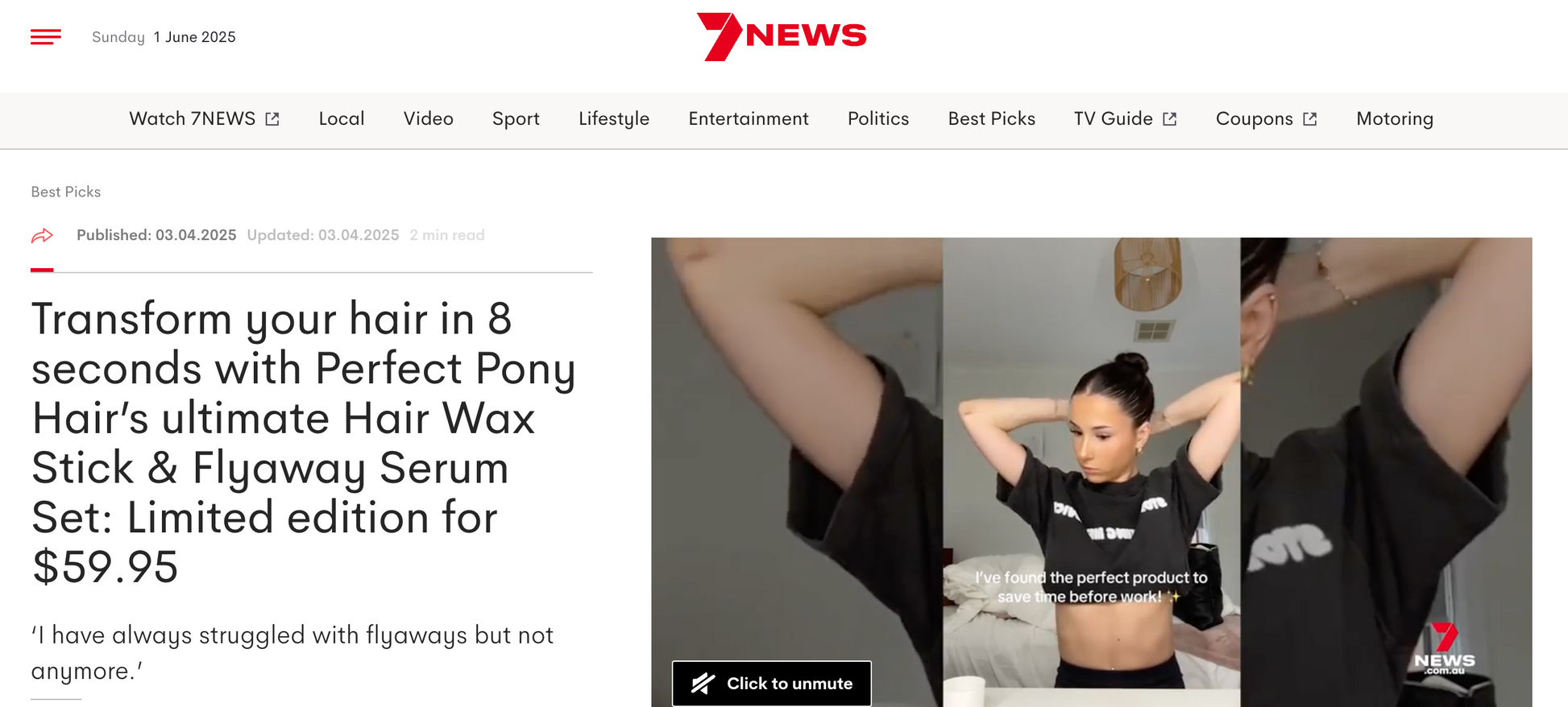 Transform hair in 8 seconds with Hair Wax Stick by Perfect Pony Hair
