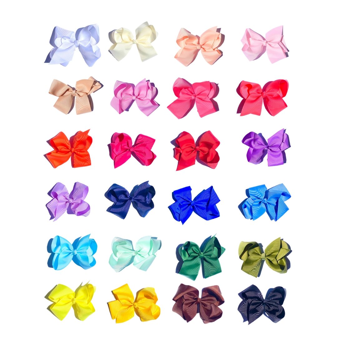 6 inch Hair Bows with clip - 24 Colours - Perfect Pony Hair