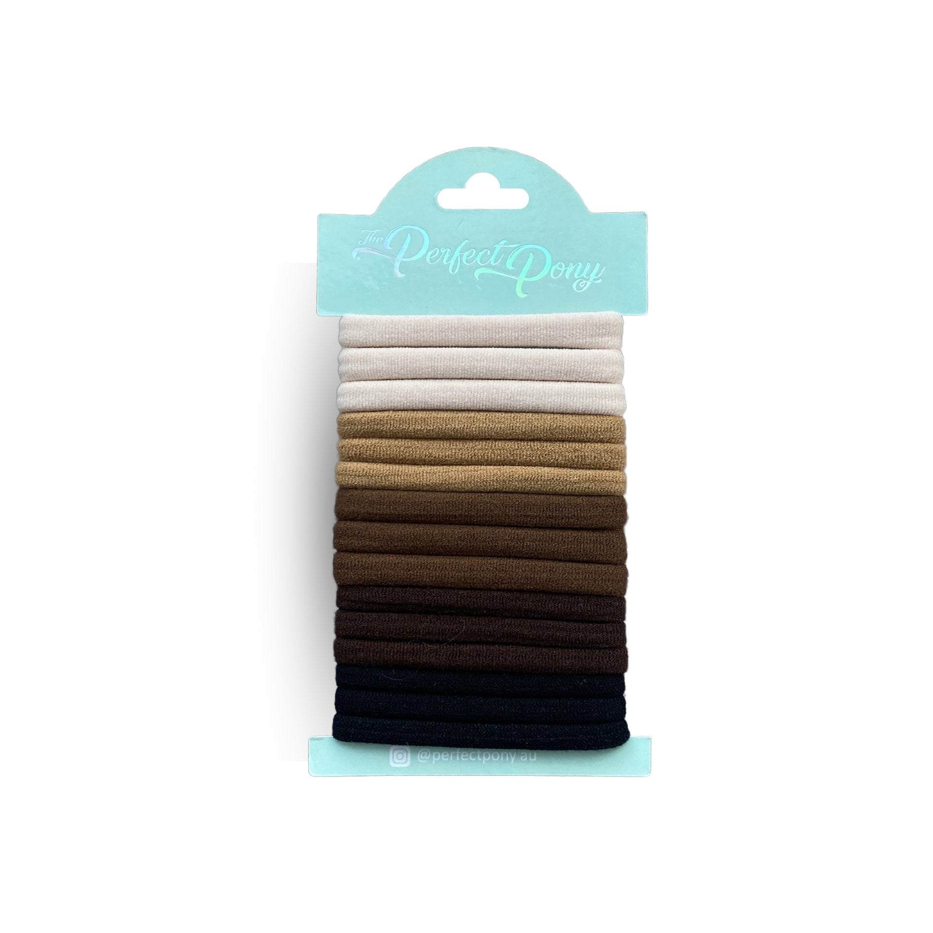 Damage Free Soft Hair Elastics - 15 Pack Neutral Colours - Perfect Pony Hair